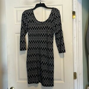 Speechless Dress Size Medium Black Gray Aztec Bodycon